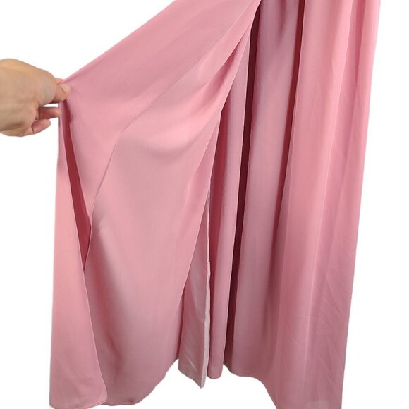 NWT 70s Bernadette Design Old Rose Mauve Pink Faux Wrap Long Prairie Gown Formal - Picture 7 of 11